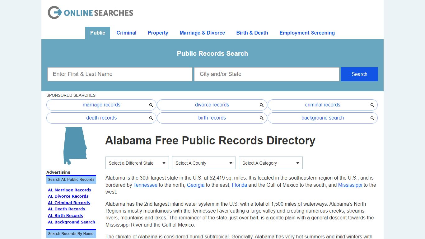 Alabama Public Records & Official Documents Directory